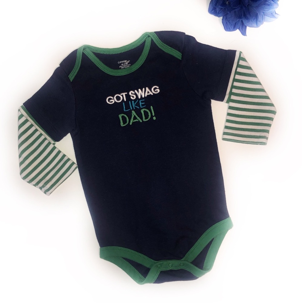 GEORGE NAVY BLUE / GREEN 18-24 MONTH LAYERED LOOK